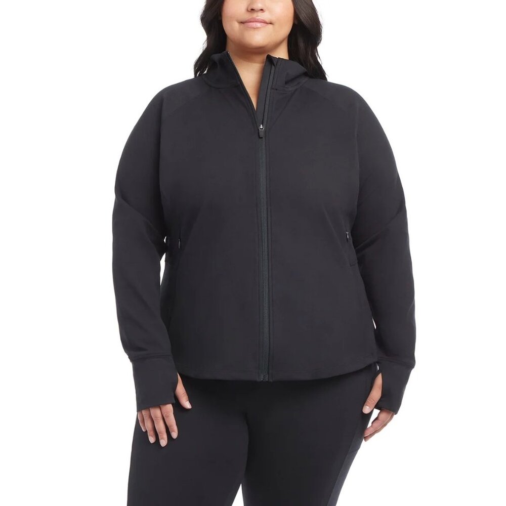 Jockey 3X Yoga Jacket Tulip Hem Athletic Running Pockets Activewear Thumb Hole